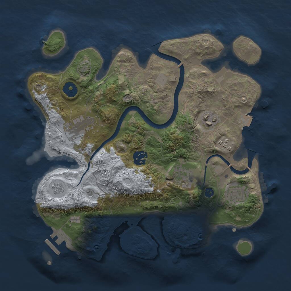 Rust Map: Procedural Map, Size: 3000, Seed: 2147054822, 11 Monuments