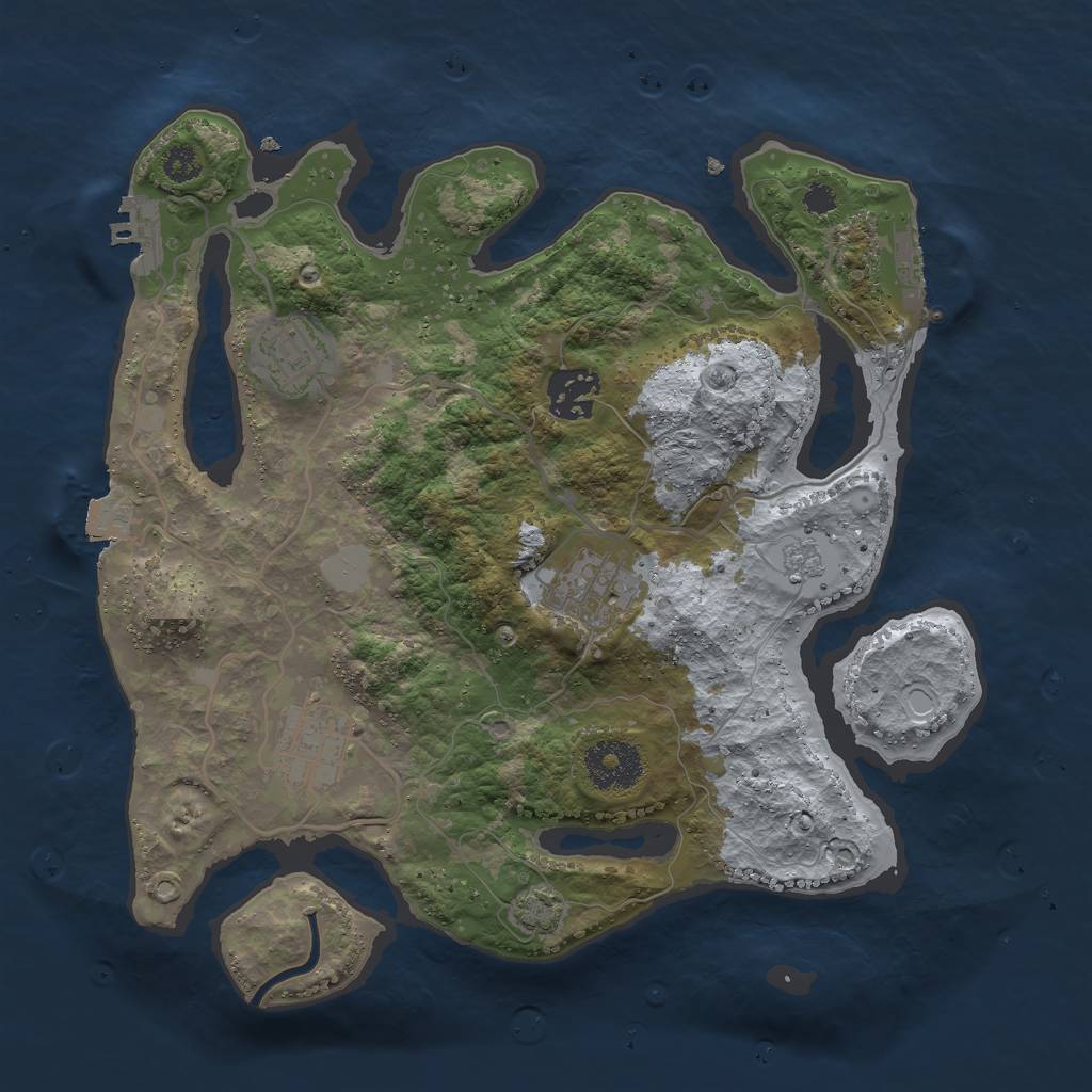 Rust Map: Procedural Map, Size: 3000, Seed: 26463, 11 Monuments