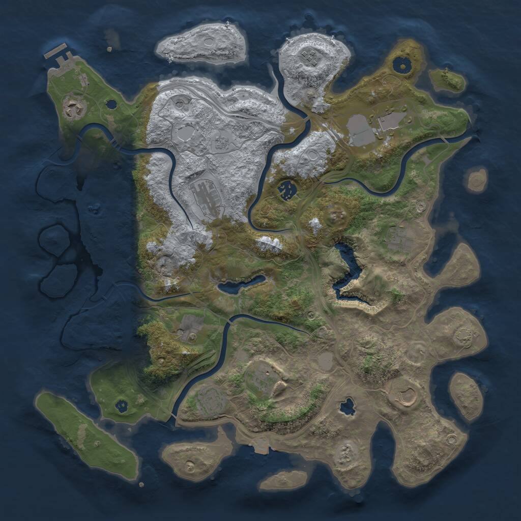 Rust Map: Procedural Map, Size: 4250, Seed: 1887917096, 15 Monuments