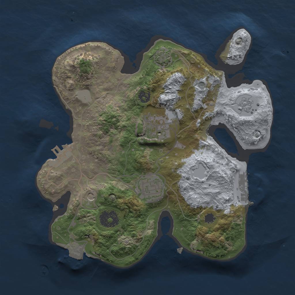 Rust Map: Procedural Map, Size: 2400, Seed: 2094003090, 10 Monuments