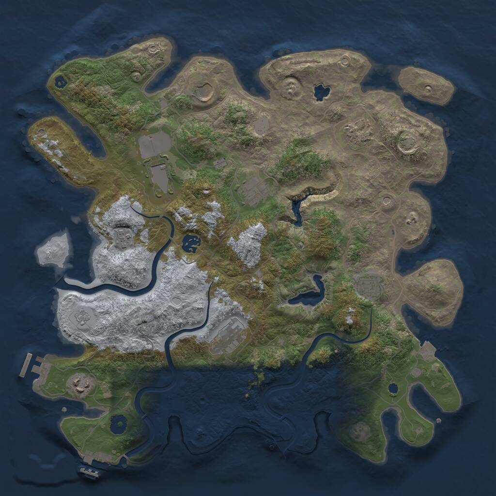 Rust Map: Procedural Map, Size: 4000, Seed: 1228289543, 15 Monuments