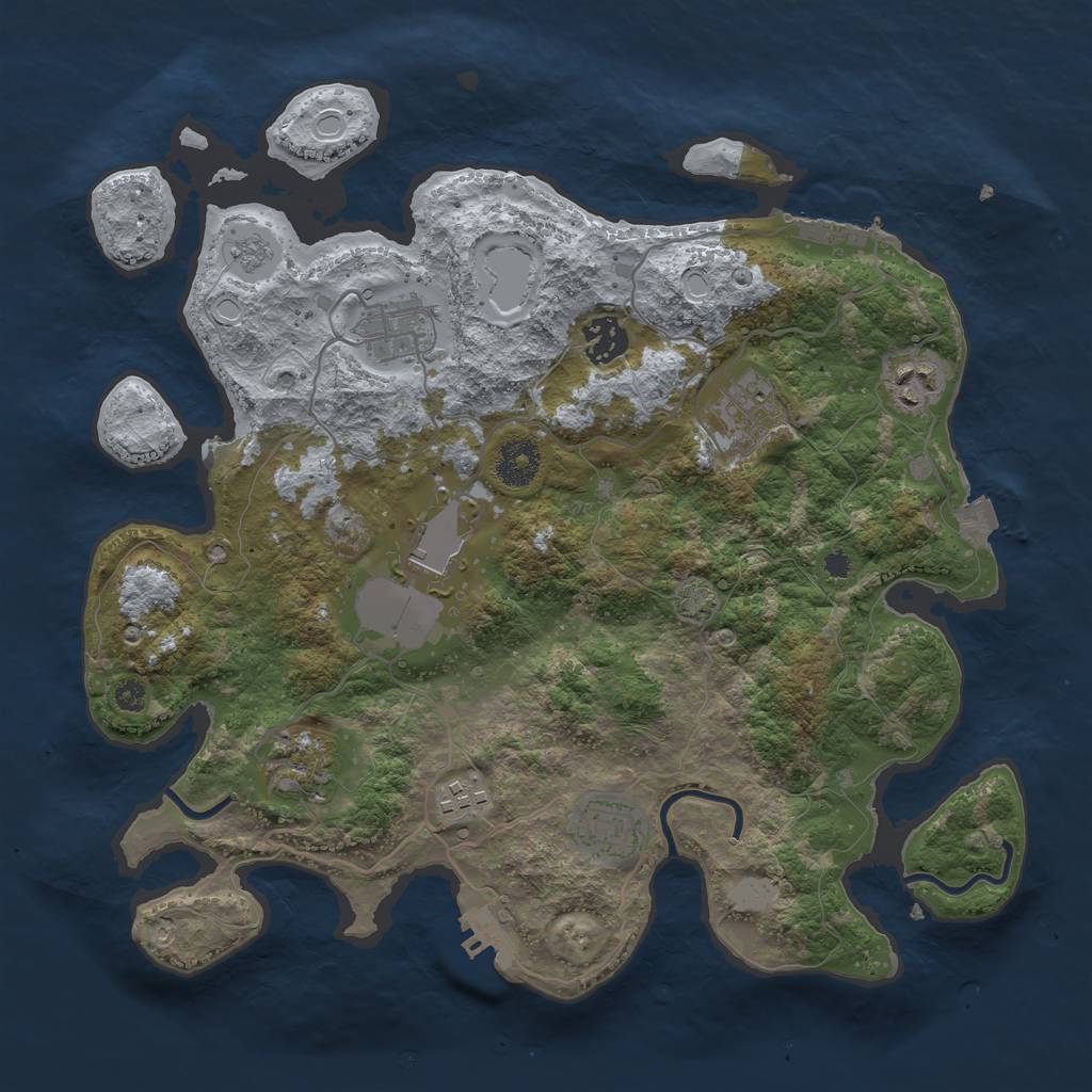 Rust Map: Procedural Map, Size: 3500, Seed: 8928421, 15 Monuments