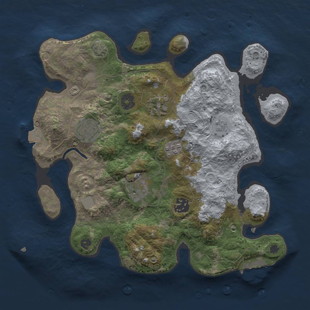 Rust Map: Procedural Map, Size: 3000, Seed: 11652, 11 Monuments