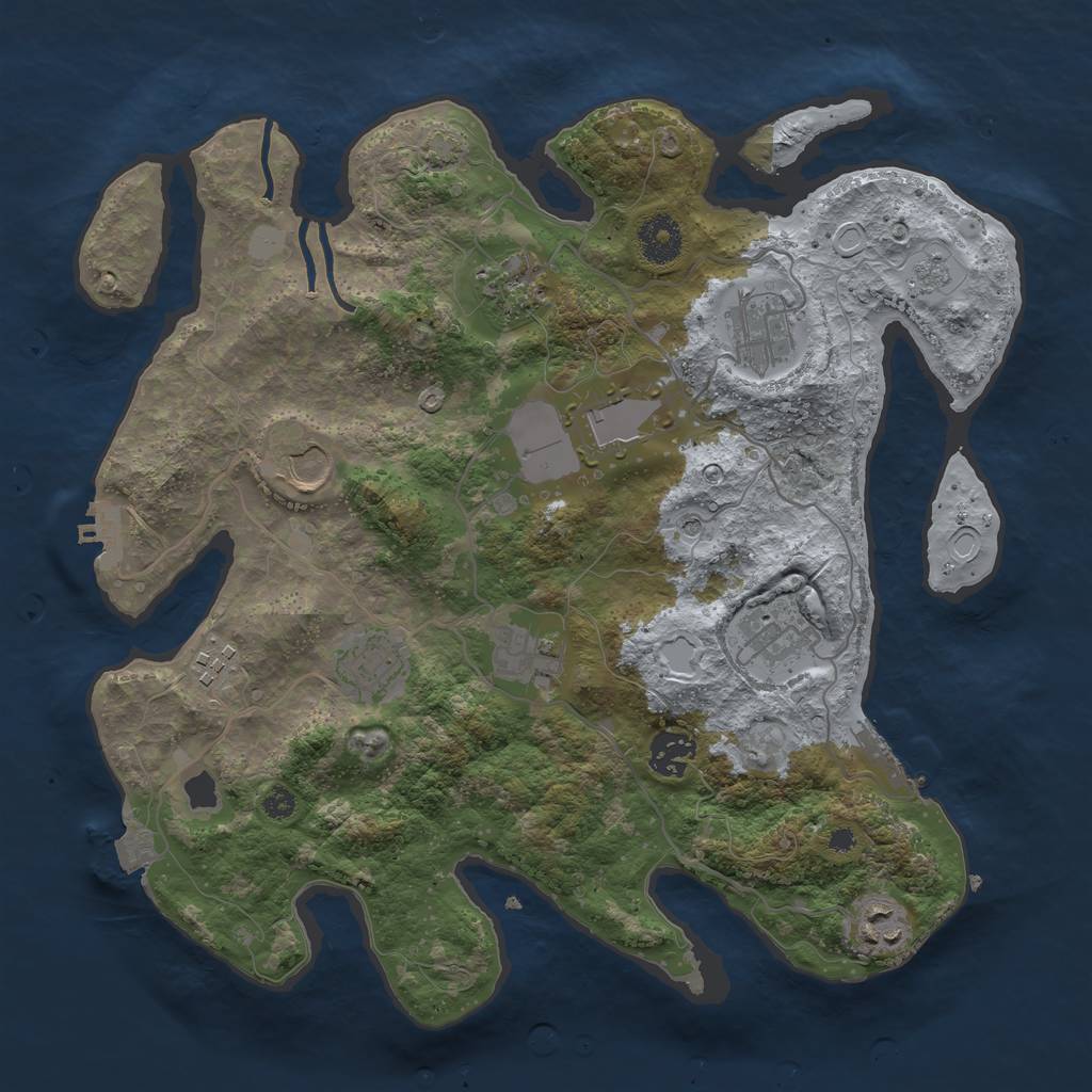 Rust Map: Procedural Map, Size: 3500, Seed: 1818862075, 18 Monuments