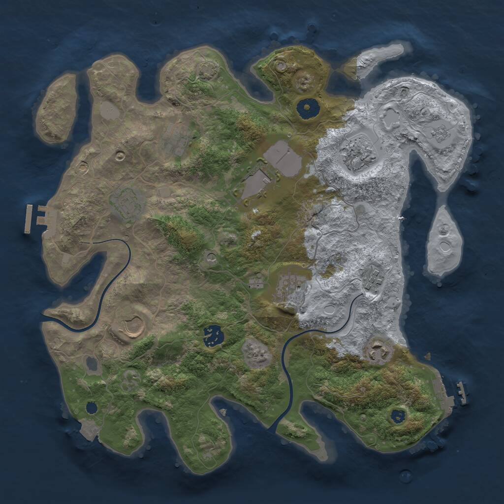 Rust Map: Procedural Map, Size: 3500, Seed: 1818862075, 15 Monuments