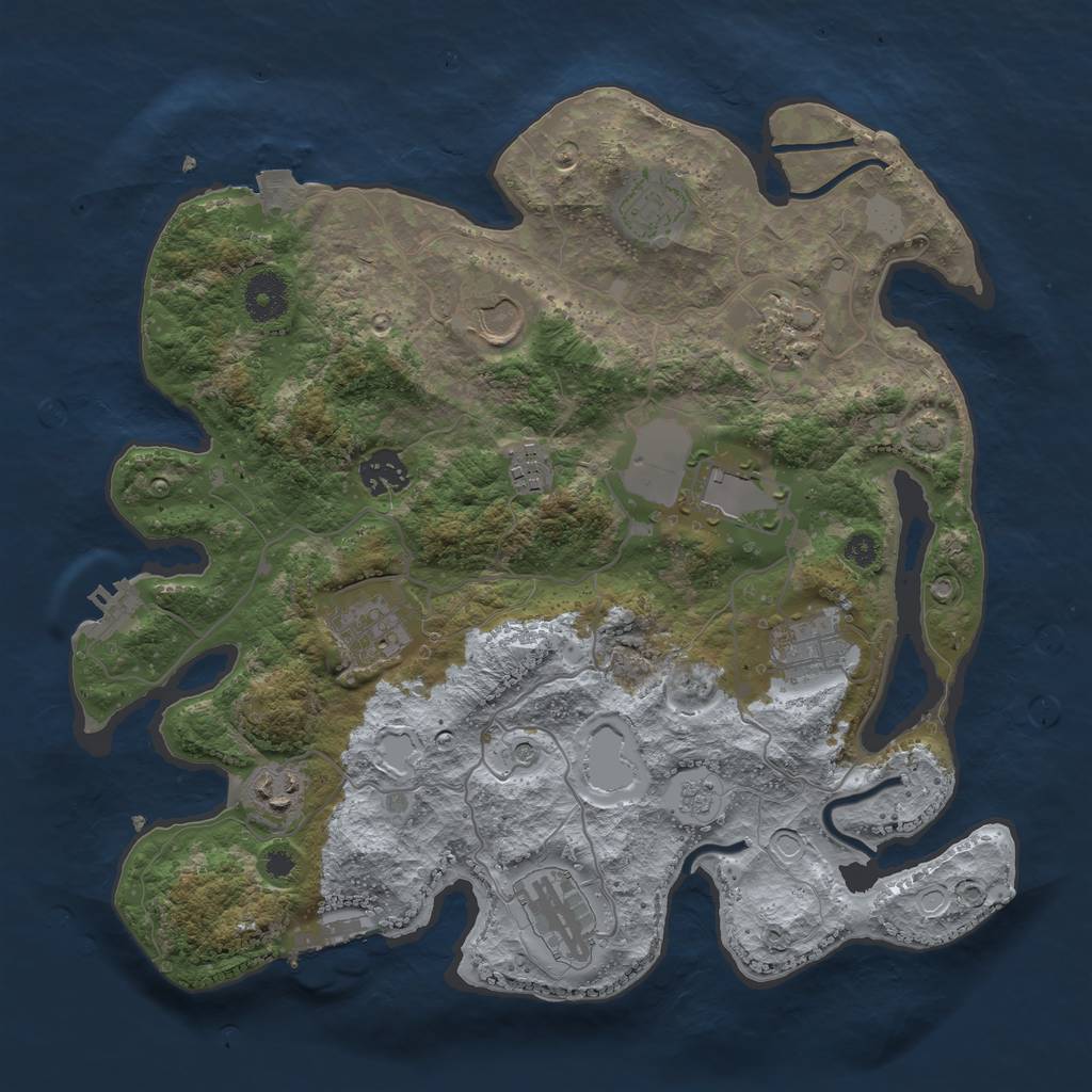 Rust Map: Procedural Map, Size: 3500, Seed: 201195211, 18 Monuments