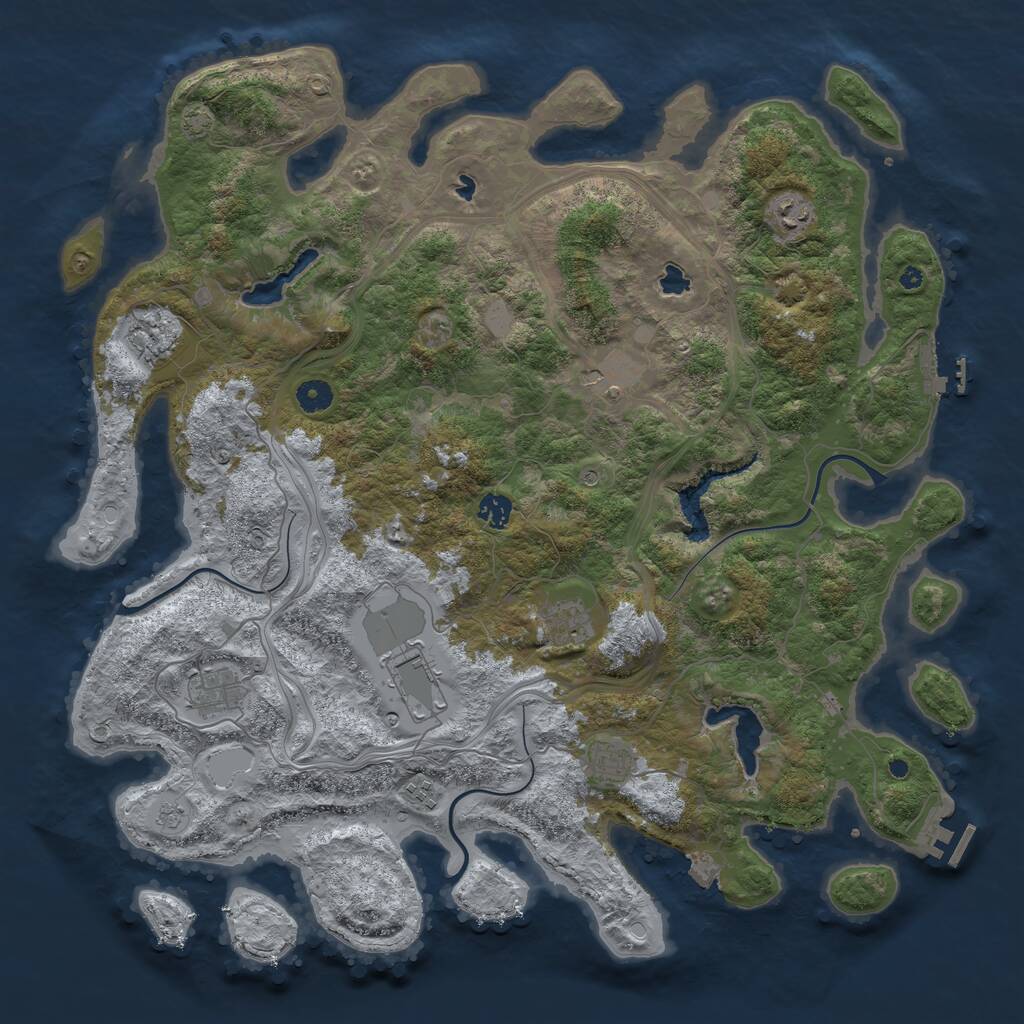 Rust Map: Procedural Map, Size: 4500, Seed: 12341234, 15 Monuments
