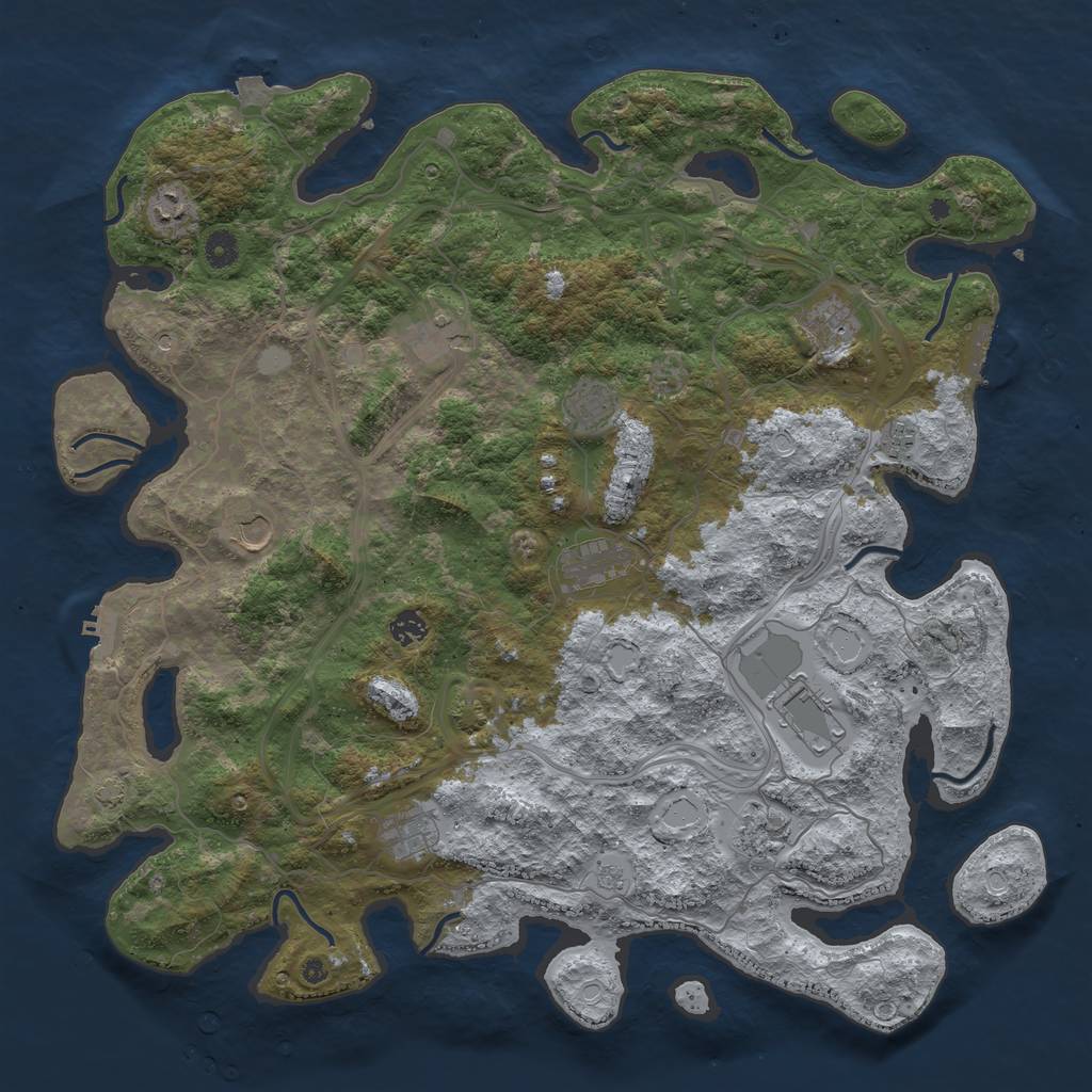 Rust Map: Procedural Map, Size: 4600, Seed: 65258458, 19 Monuments