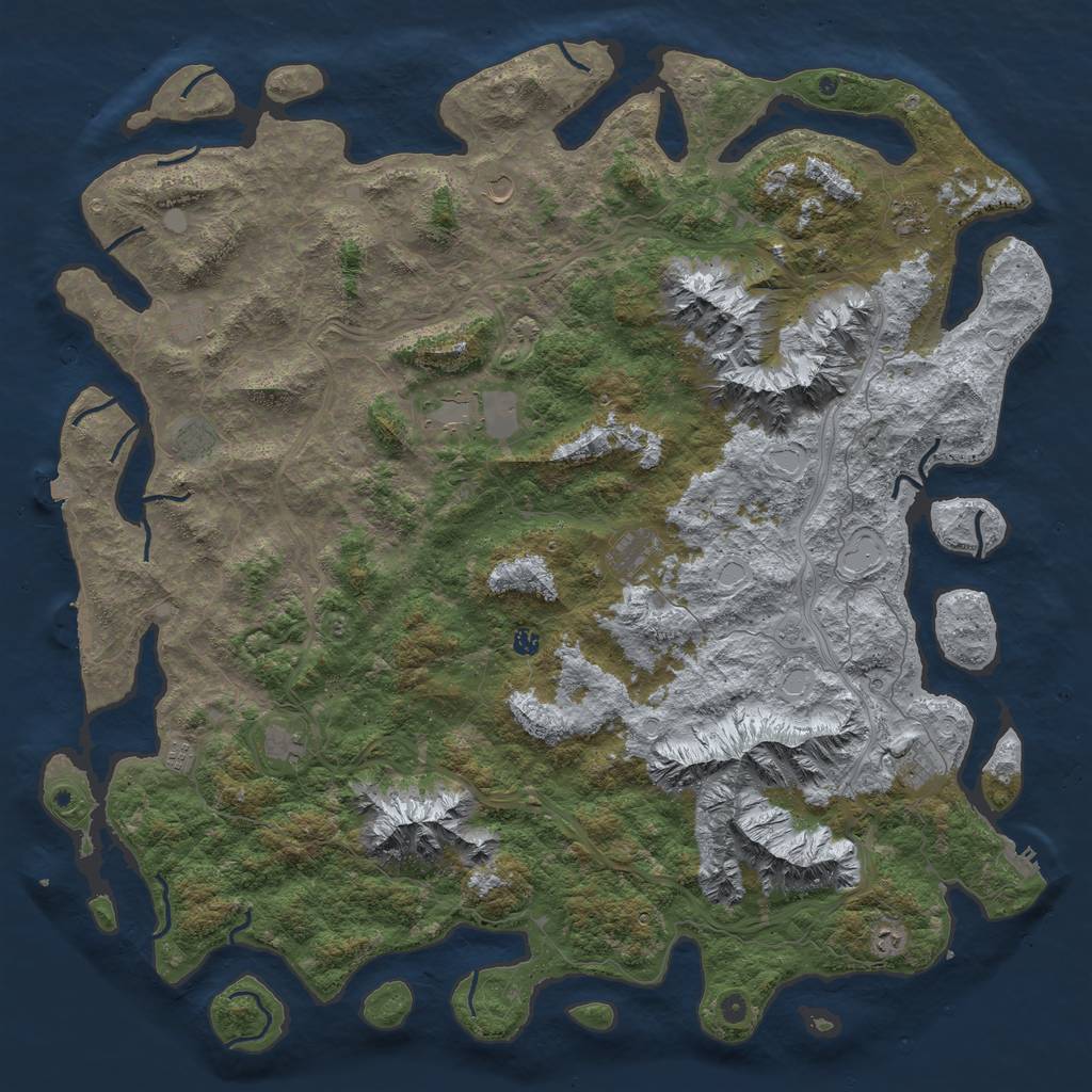 Rust Map: Procedural Map, Size: 6000, Seed: 47743, 19 Monuments