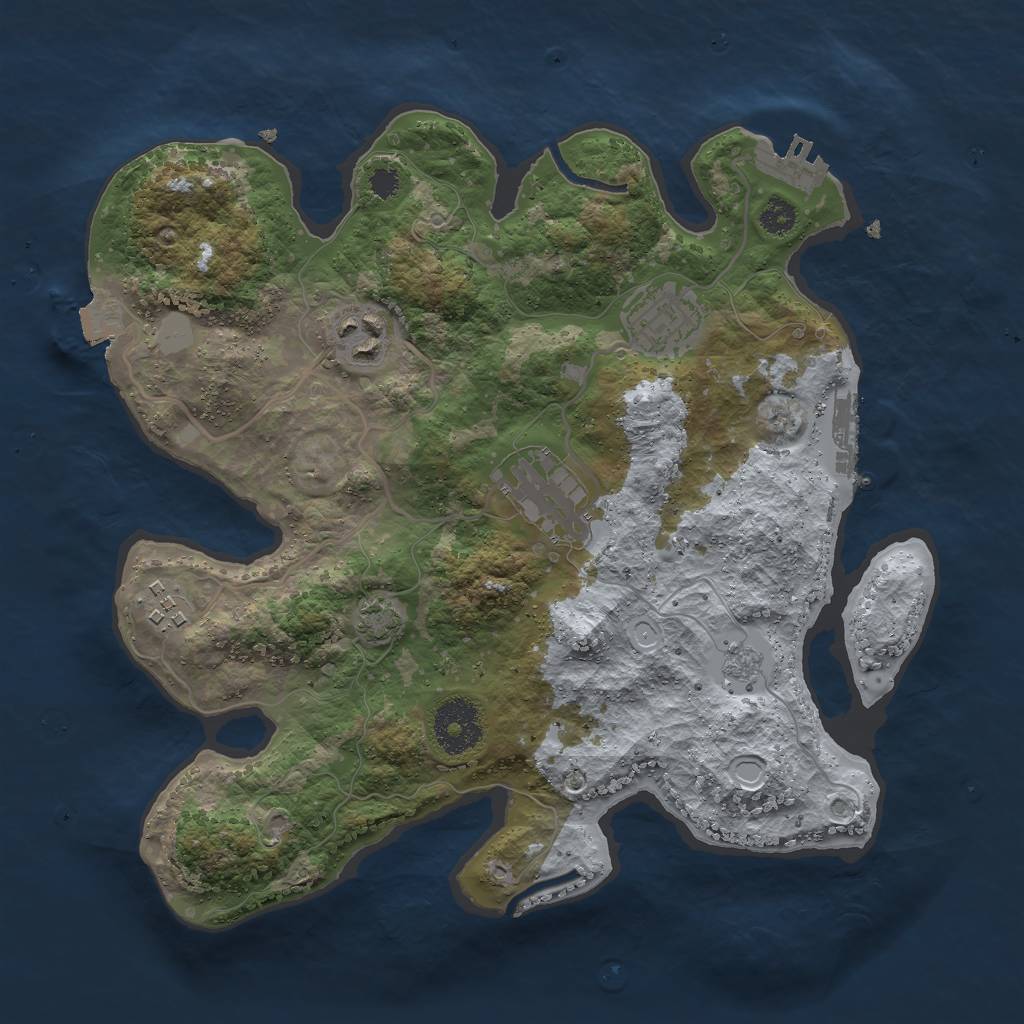 Rust Map: Procedural Map, Size: 3000, Seed: 1507551973, 11 Monuments