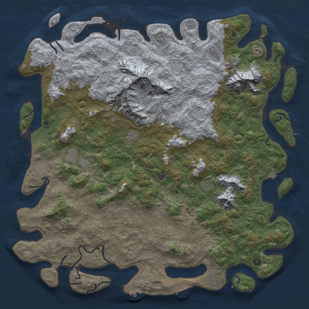 Rust Map: Procedural Map, Size: 6000, Seed: 25475, 19 Monuments