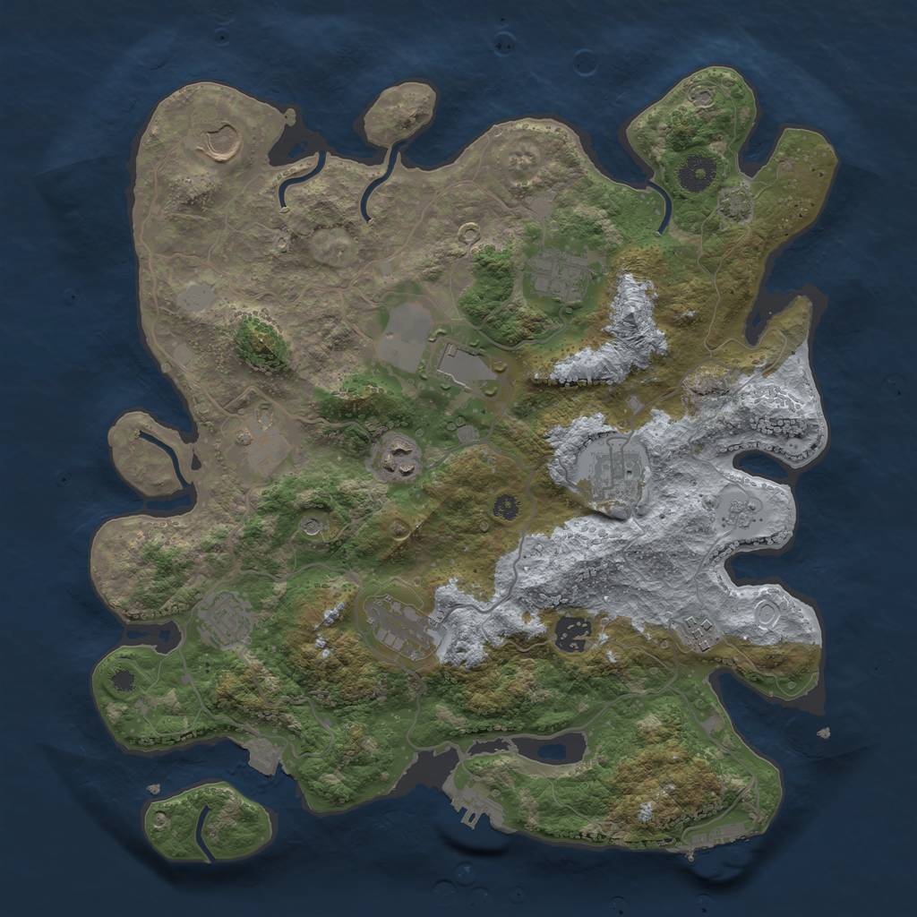 Rust Map: Procedural Map, Size: 3700, Seed: 235491, 18 Monuments