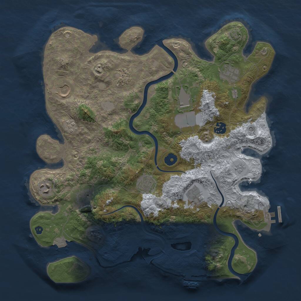 Rust Map: Procedural Map, Size: 3700, Seed: 235491, 16 Monuments