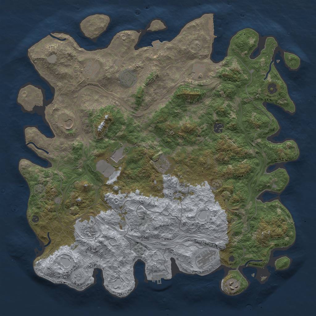 Rust Map: Procedural Map, Size: 4500, Seed: 1545328125, 19 Monuments