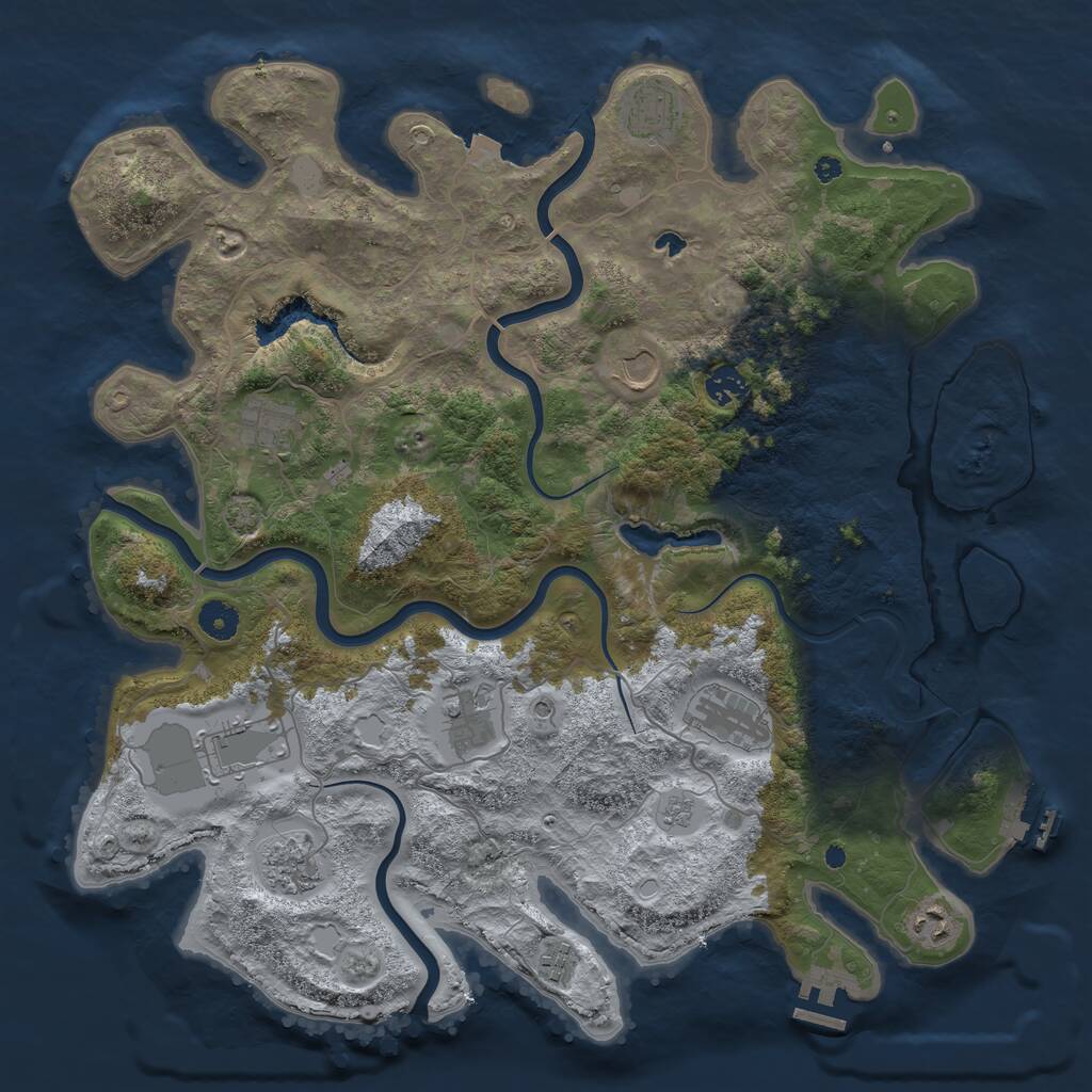 Rust Map: Procedural Map, Size: 4150, Seed: 698572251, 16 Monuments