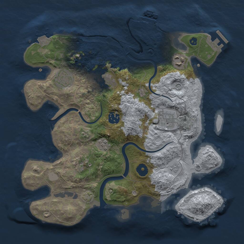 Rust Map: Procedural Map, Size: 3100, Seed: 789777, 13 Monuments