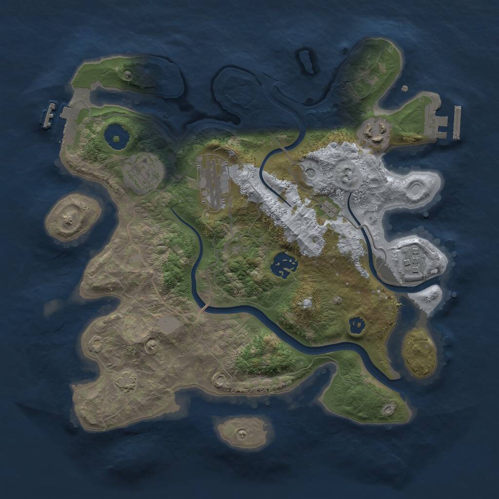 Rust Map: Procedural Map, Size: 3000, Seed: 6521987, 10 Monuments