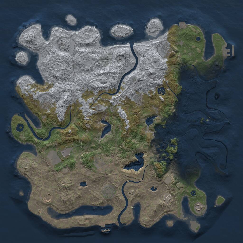 Rust Map: Procedural Map, Size: 4500, Seed: 30711448, 17 Monuments