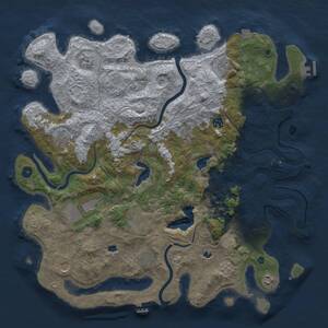 Thumbnail Rust Map: Procedural Map, Size: 4500, Seed: 30711448, 17 Monuments