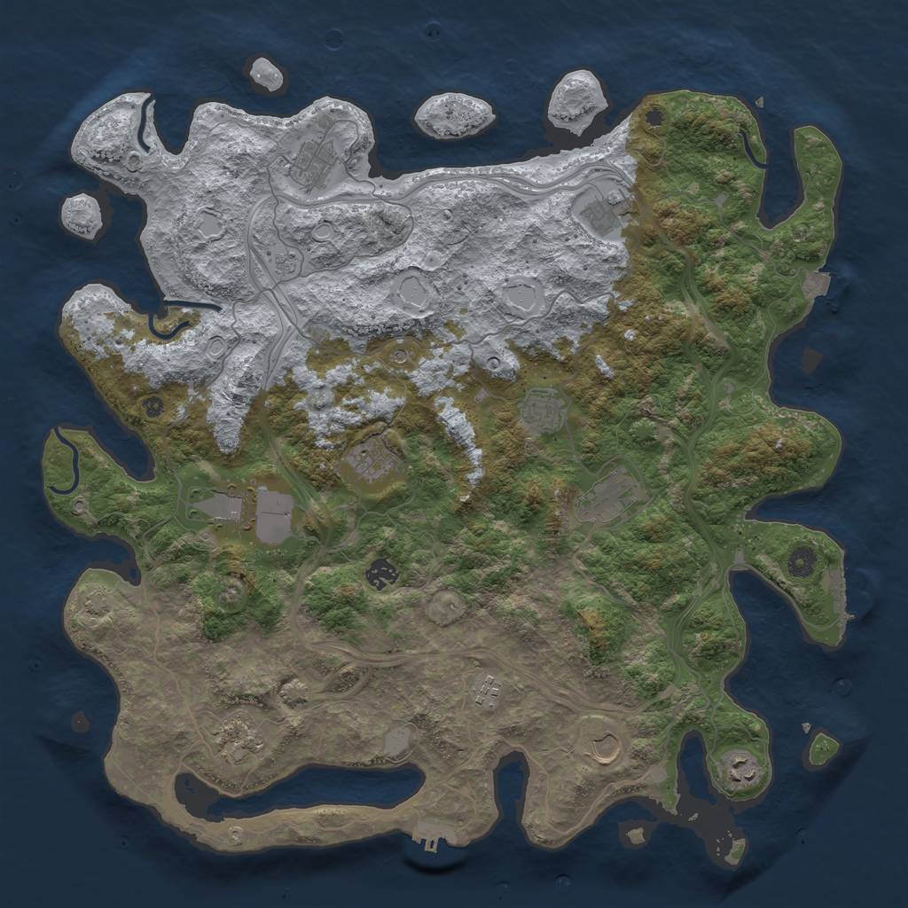 Rust Map: Procedural Map, Size: 4500, Seed: 30711448, 19 Monuments