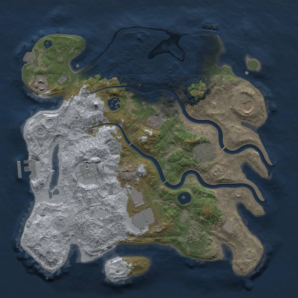 Rust Map: Procedural Map, Size: 3500, Seed: 652500437, 15 Monuments