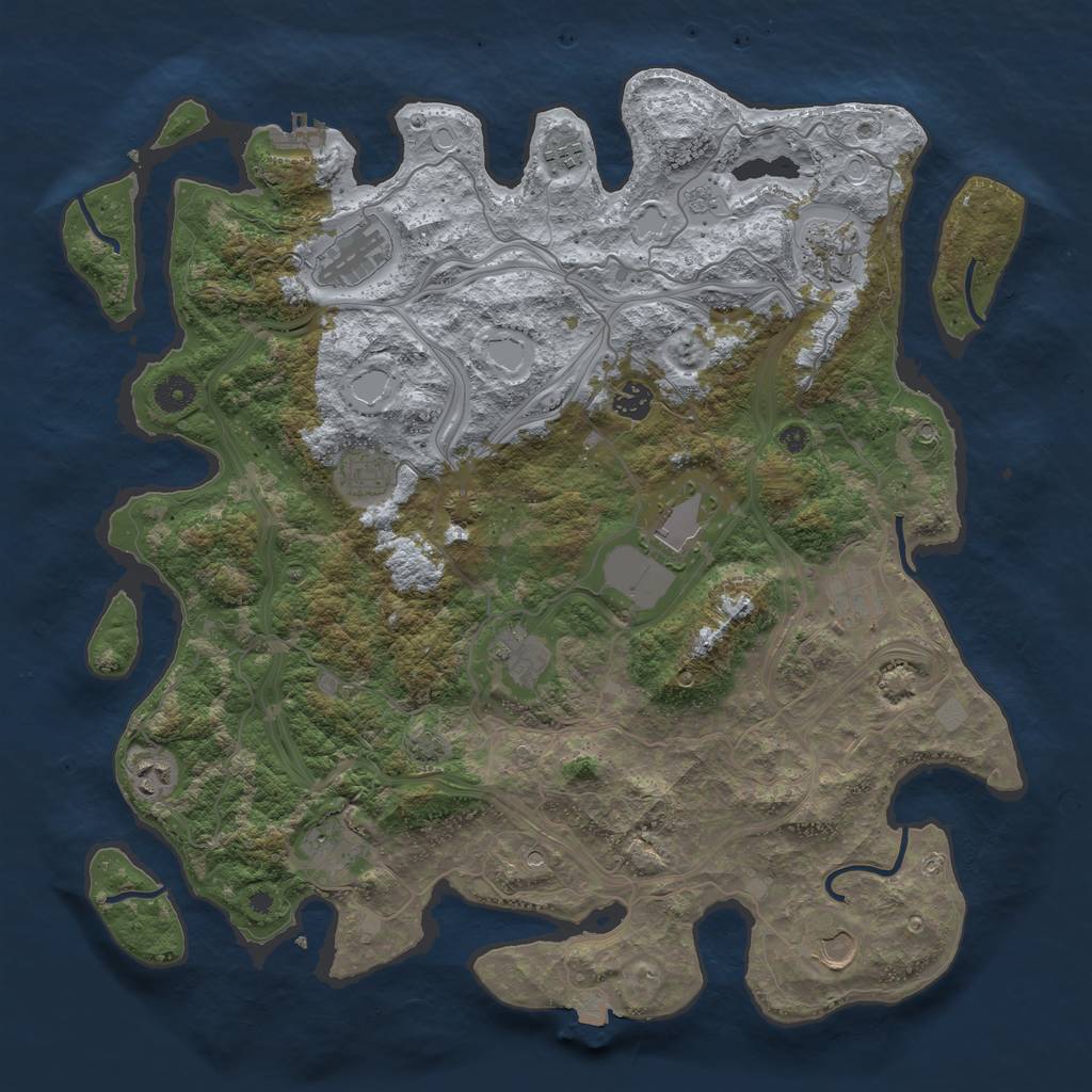 Rust Map: Procedural Map, Size: 4250, Seed: 2132444142, 18 Monuments