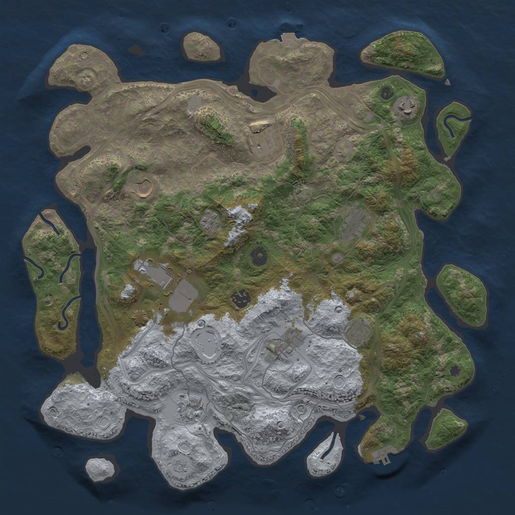 Rust Map: Procedural Map, Size: 4250, Seed: 566260837, 17 Monuments