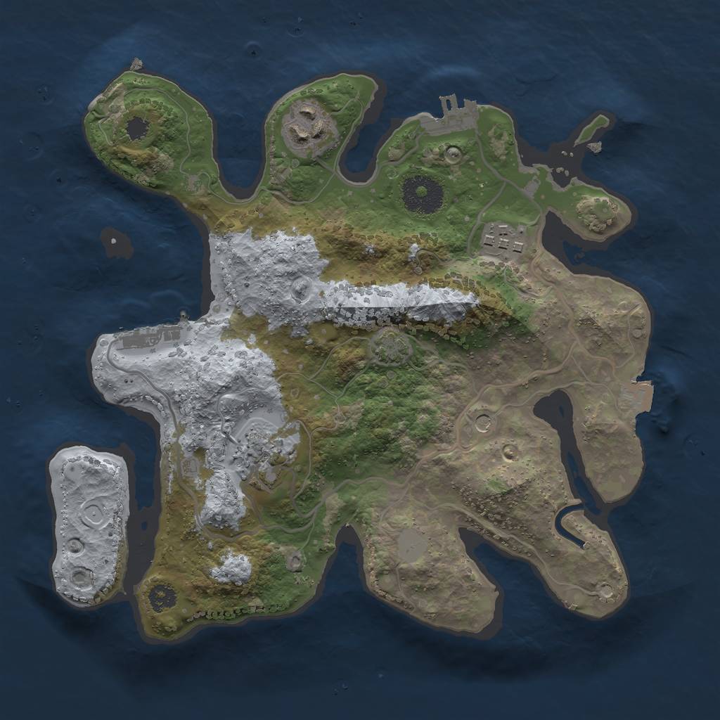 Rust Map: Procedural Map, Size: 2700, Seed: 3125, 10 Monuments