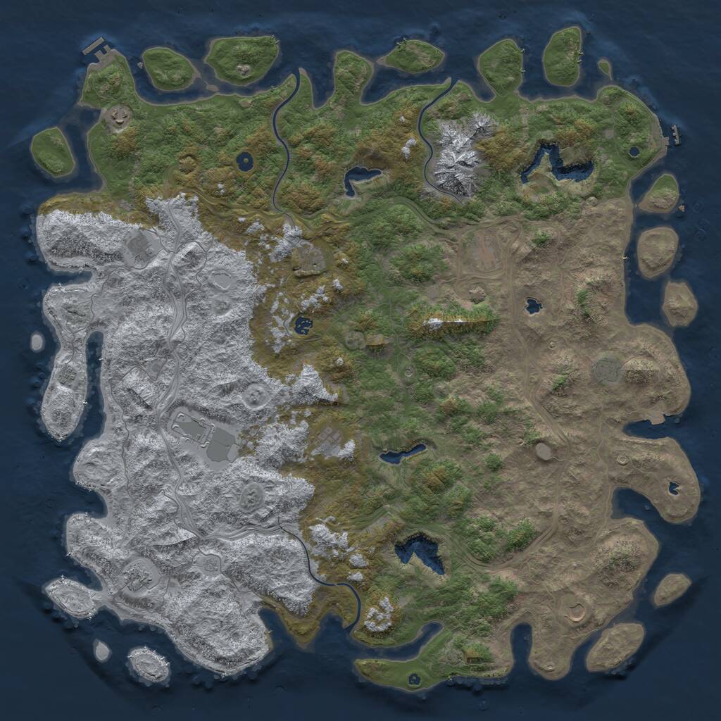 Rust Map: Procedural Map, Size: 6000, Seed: 134, 17 Monuments