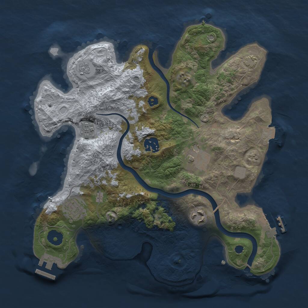 Rust Map: Procedural Map, Size: 3000, Seed: 10508, 10 Monuments