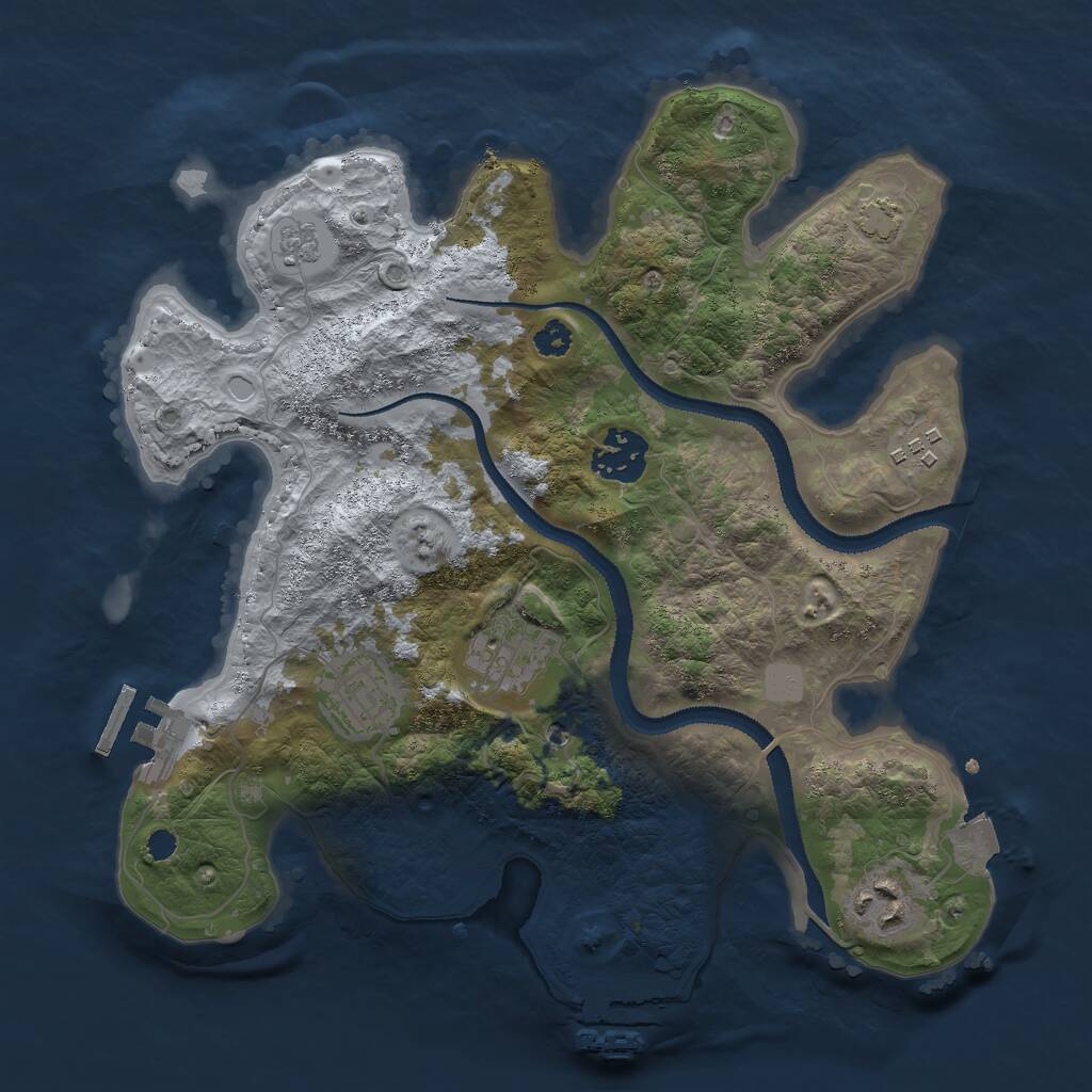 Rust Map: Procedural Map, Size: 3000, Seed: 10508, 11 Monuments