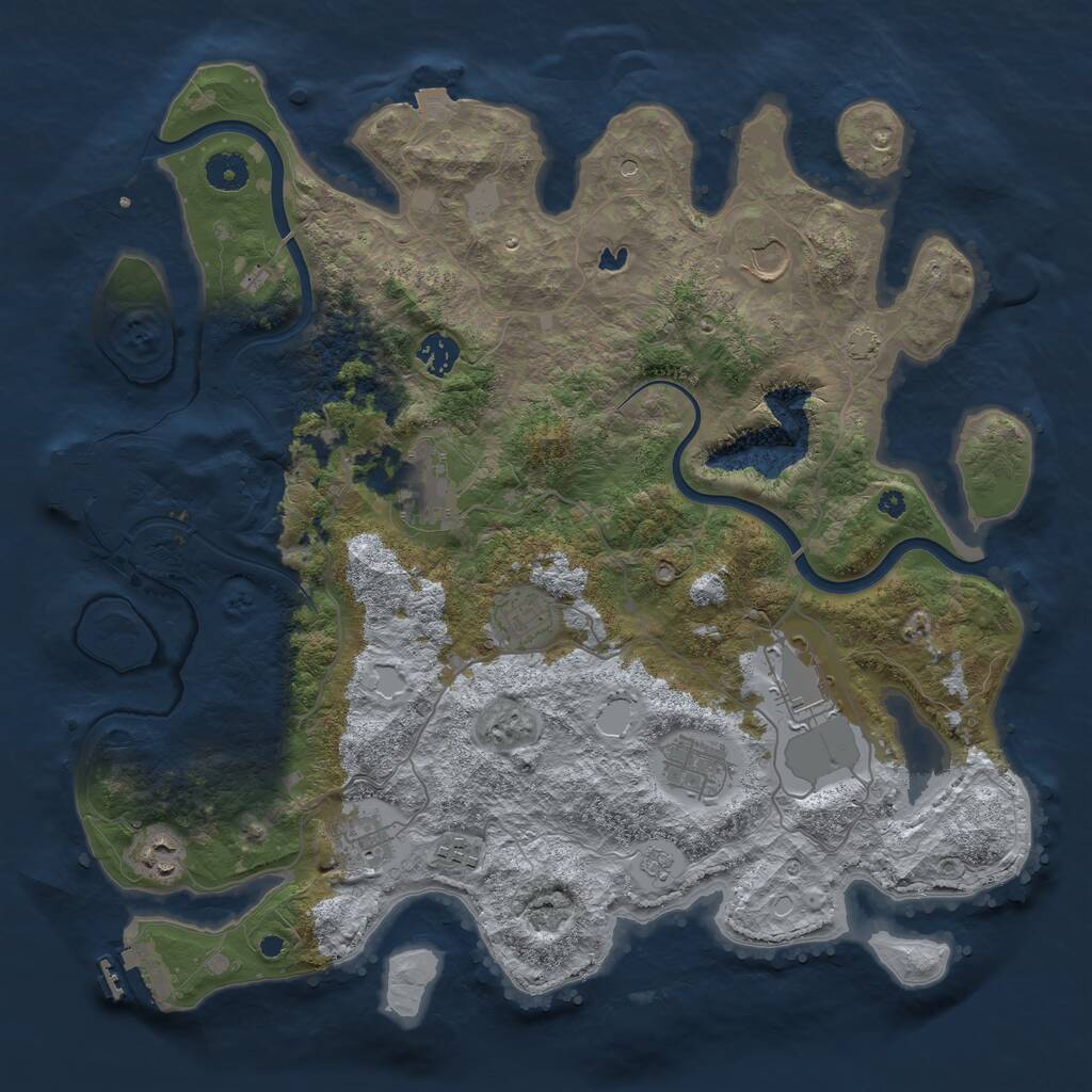 Rust Map: Procedural Map, Size: 4000, Seed: 47636, 15 Monuments
