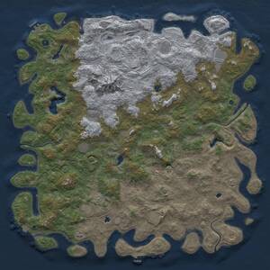 Thumbnail Rust Map: Procedural Map, Size: 6000, Seed: 1332131112, 17 Monuments