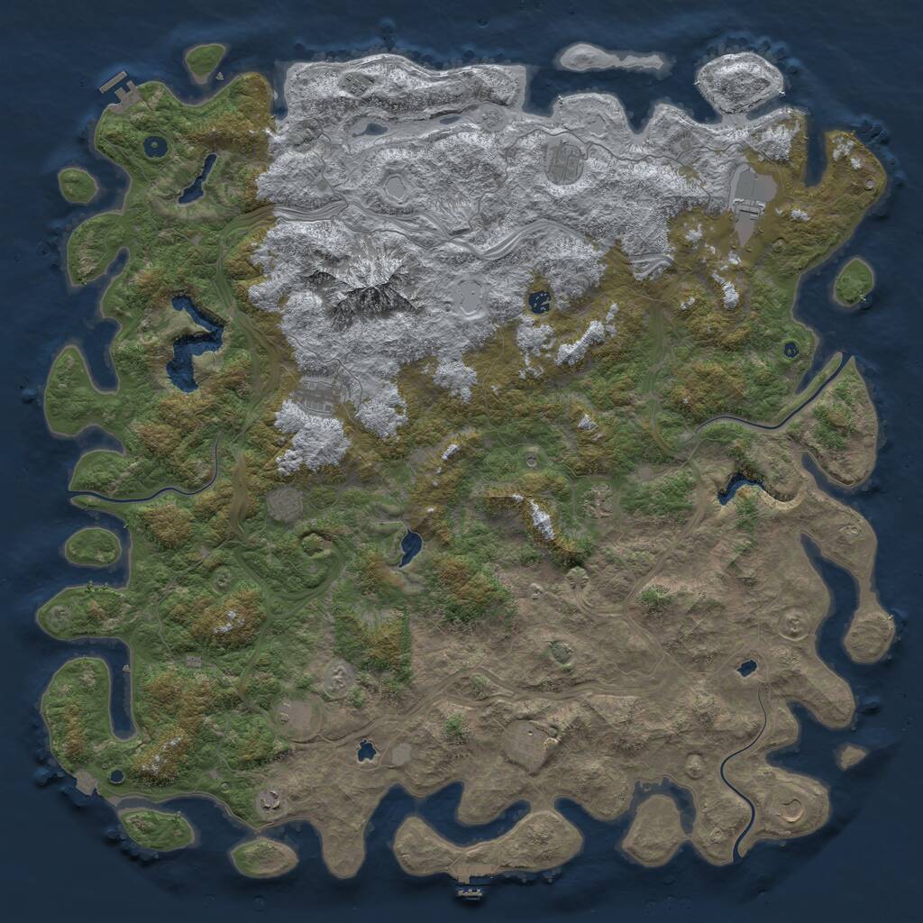 Rust Map: Procedural Map, Size: 6000, Seed: 1332131112, 17 Monuments