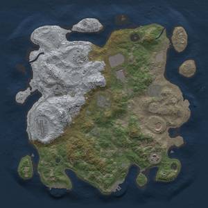 Thumbnail Rust Map: Procedural Map, Size: 3500, Seed: 129760943, 16 Monuments