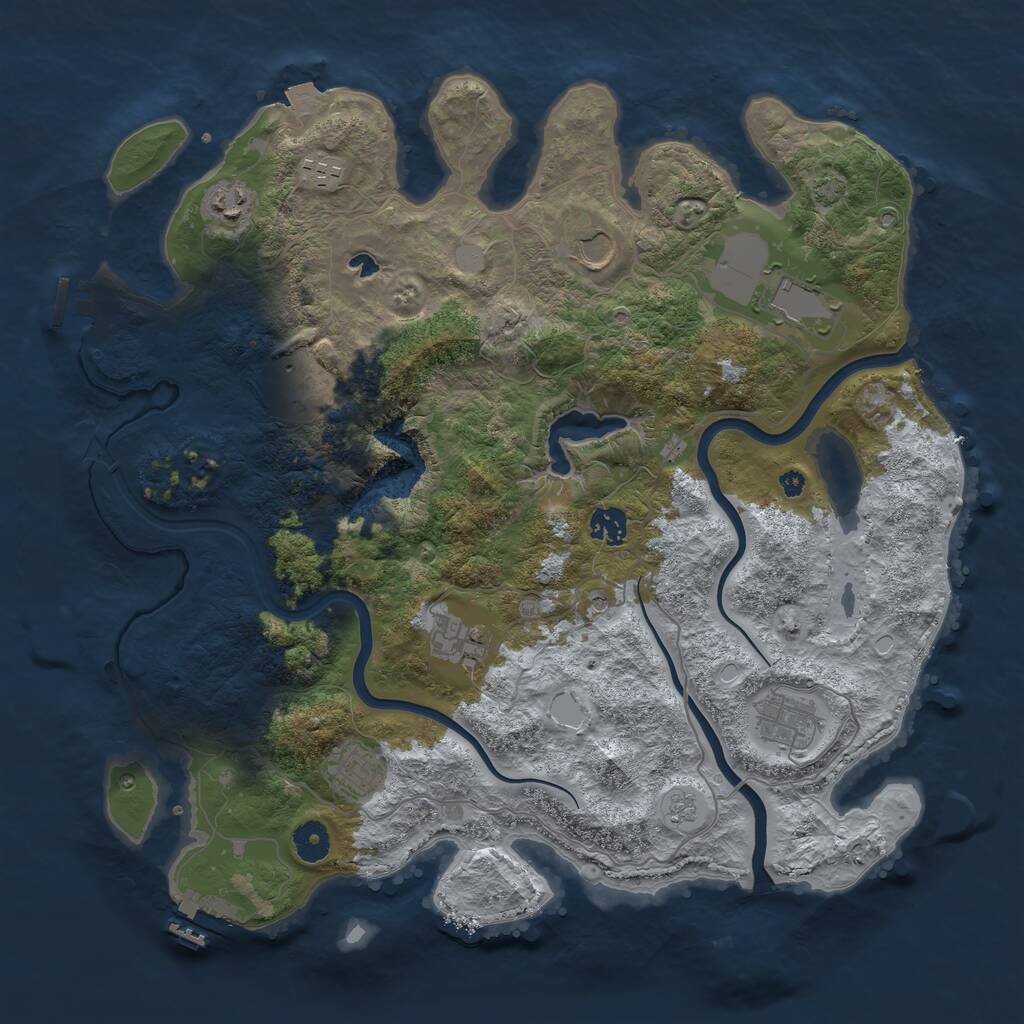 Rust Map: Procedural Map, Size: 4000, Seed: 39412222, 15 Monuments