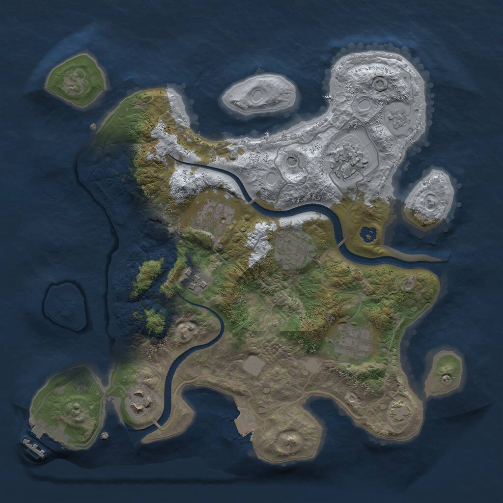 Rust Map: Procedural Map, Size: 3000, Seed: 23998, 11 Monuments