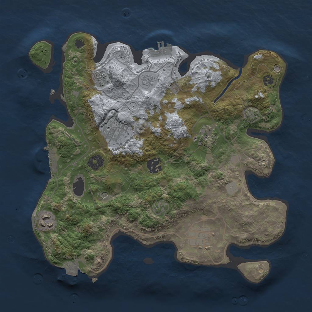 Rust Map: Procedural Map, Size: 3000, Seed: 1642447947, 14 Monuments