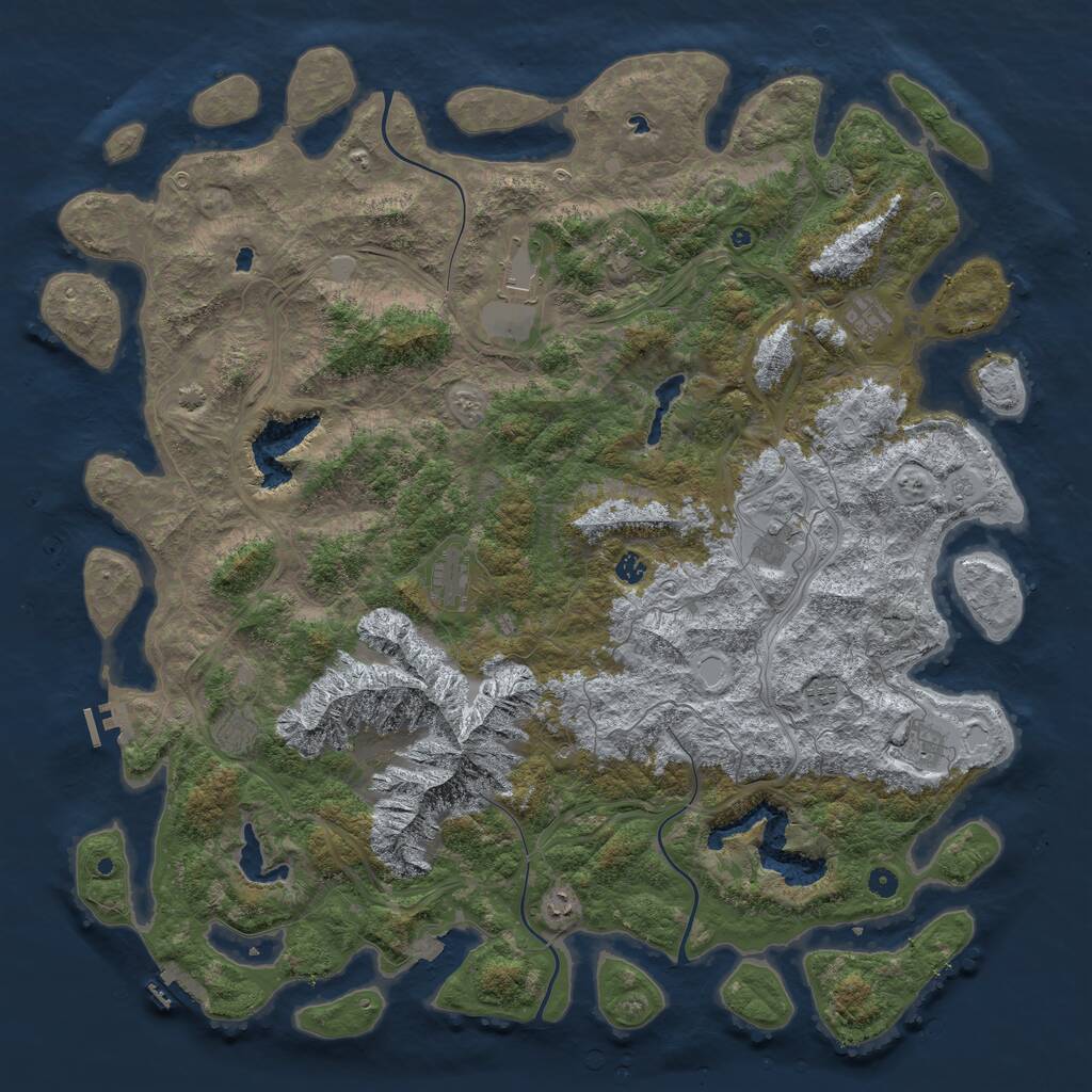 Rust Map: Procedural Map, Size: 5555, Seed: 303270759, 16 Monuments