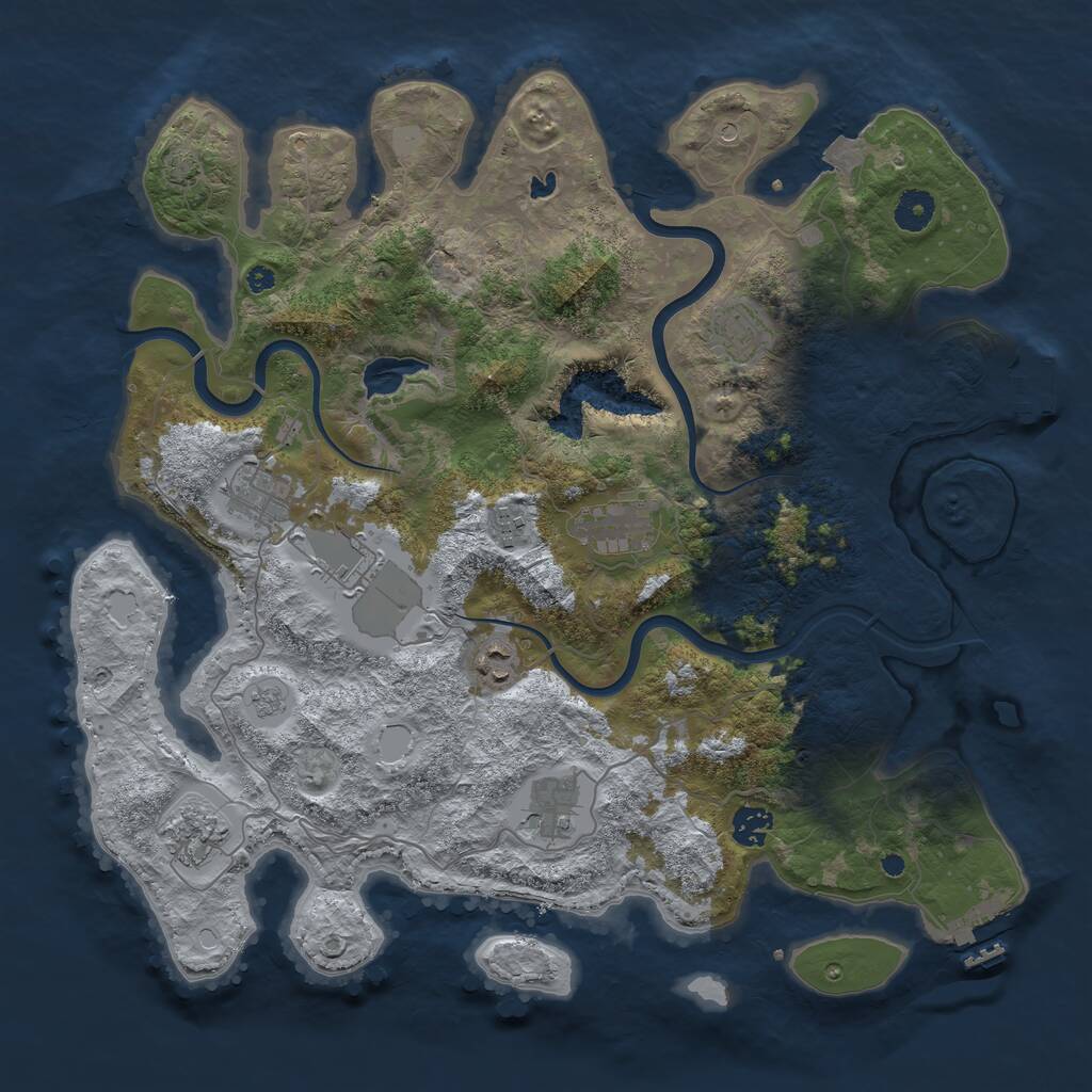 Rust Map: Procedural Map, Size: 4000, Seed: 70535290, 15 Monuments