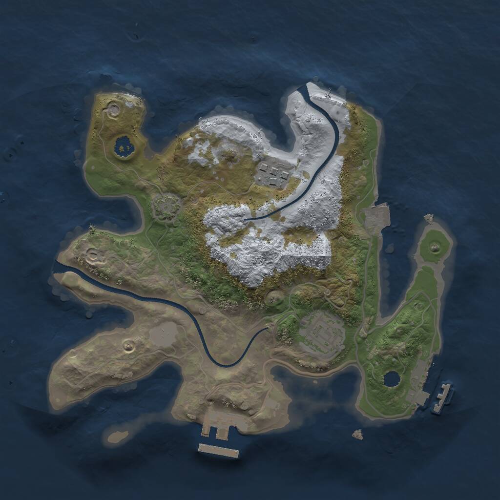Rust Map: Procedural Map, Size: 2500, Seed: 1484306812, 6 Monuments
