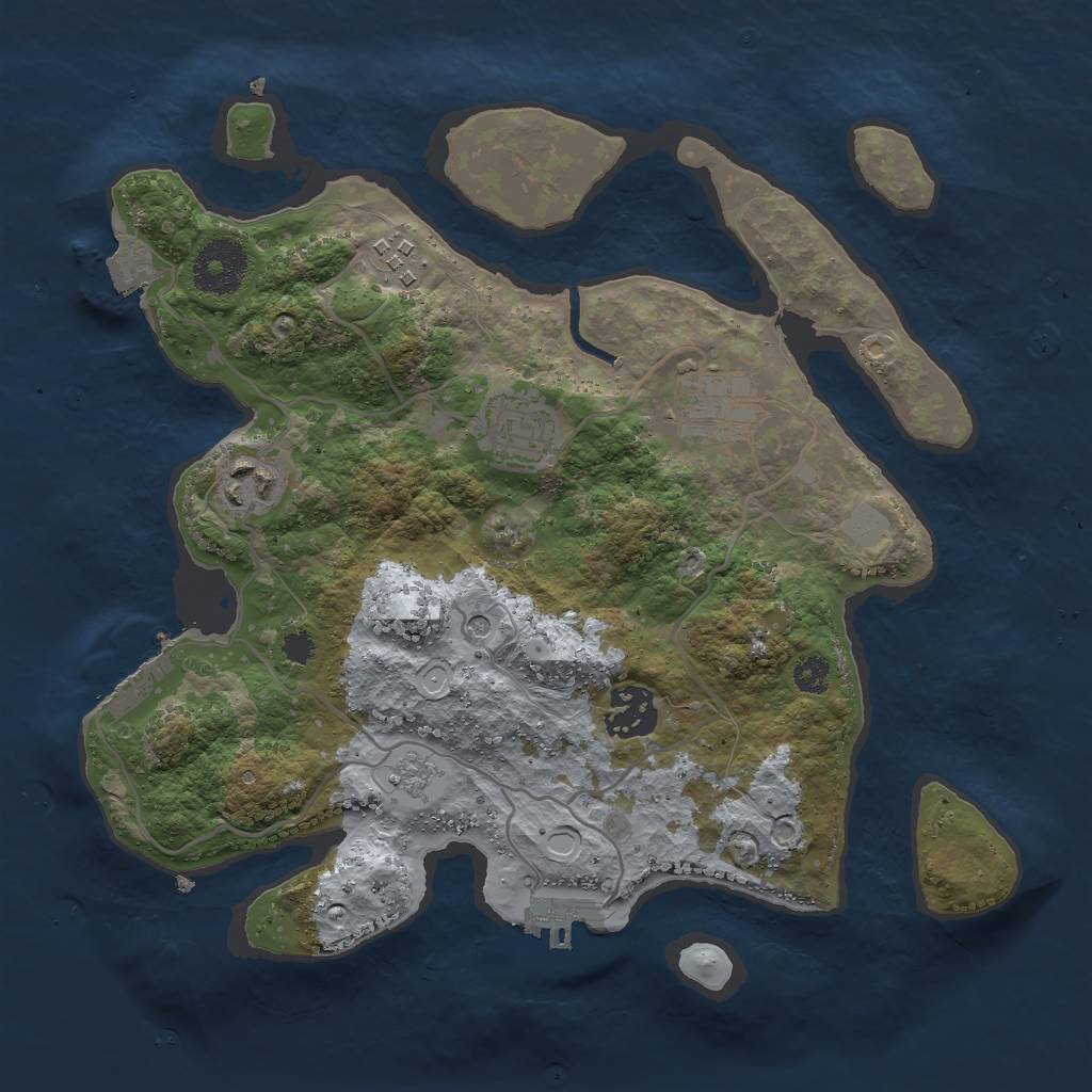 Rust Map: Procedural Map, Size: 3000, Seed: 1427304917, 12 Monuments