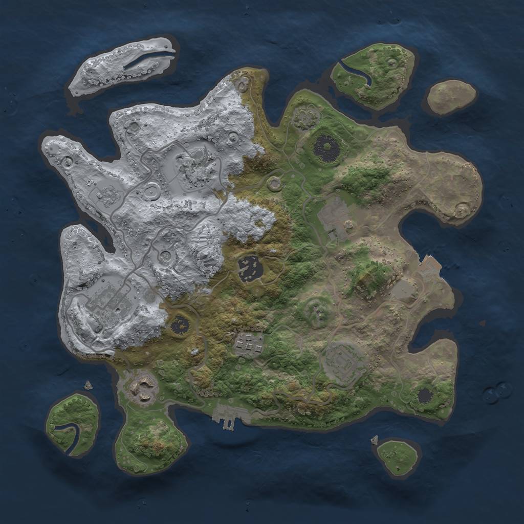 Rust Map: Procedural Map, Size: 3000, Seed: 768771823, 14 Monuments