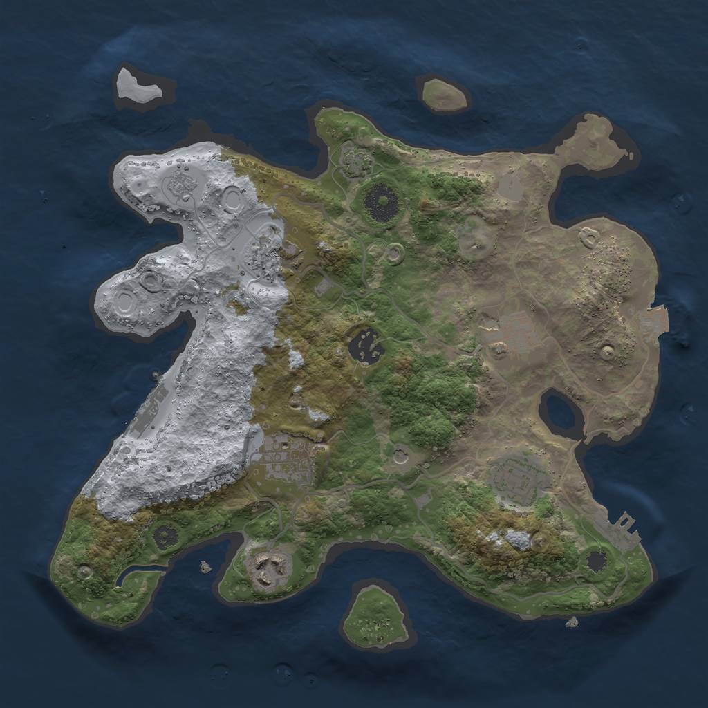 Rust Map: Procedural Map, Size: 3000, Seed: 10914, 14 Monuments