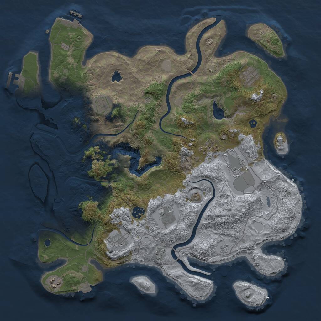 Rust Map: Procedural Map, Size: 4000, Seed: 1860777778, 15 Monuments