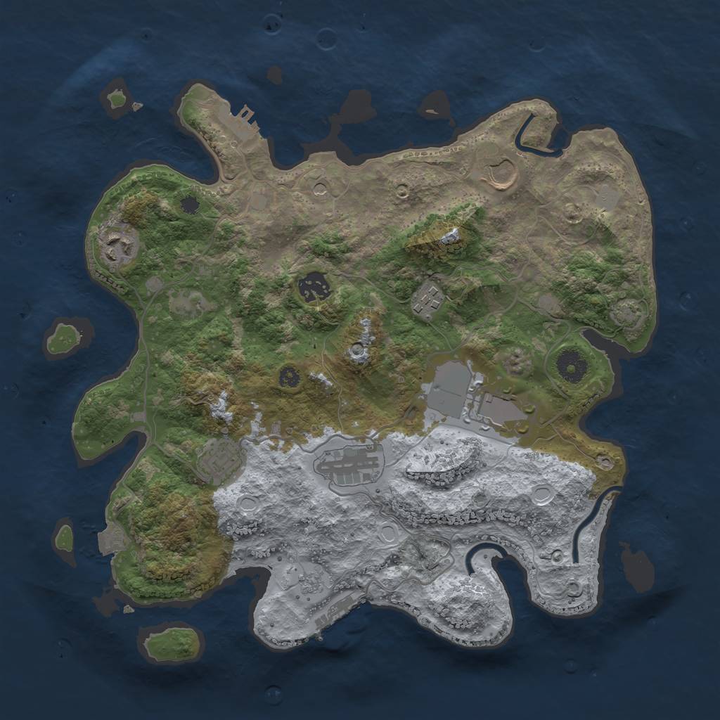 Rust Map: Procedural Map, Size: 3500, Seed: 1501728418, 15 Monuments