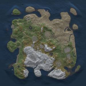 Thumbnail Rust Map: Procedural Map, Size: 3500, Seed: 1014946694, 16 Monuments