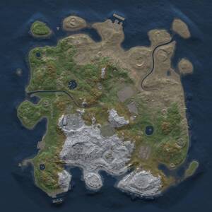 Thumbnail Rust Map: Procedural Map, Size: 3500, Seed: 1014946694, 13 Monuments