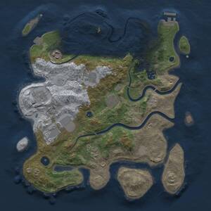 Thumbnail Rust Map: Procedural Map, Size: 3500, Seed: 1751698114, 14 Monuments