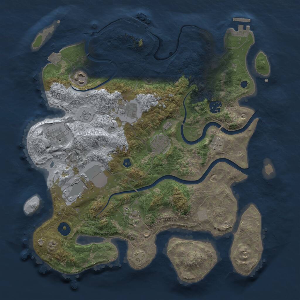Rust Map: Procedural Map, Size: 3500, Seed: 1751698114, 14 Monuments